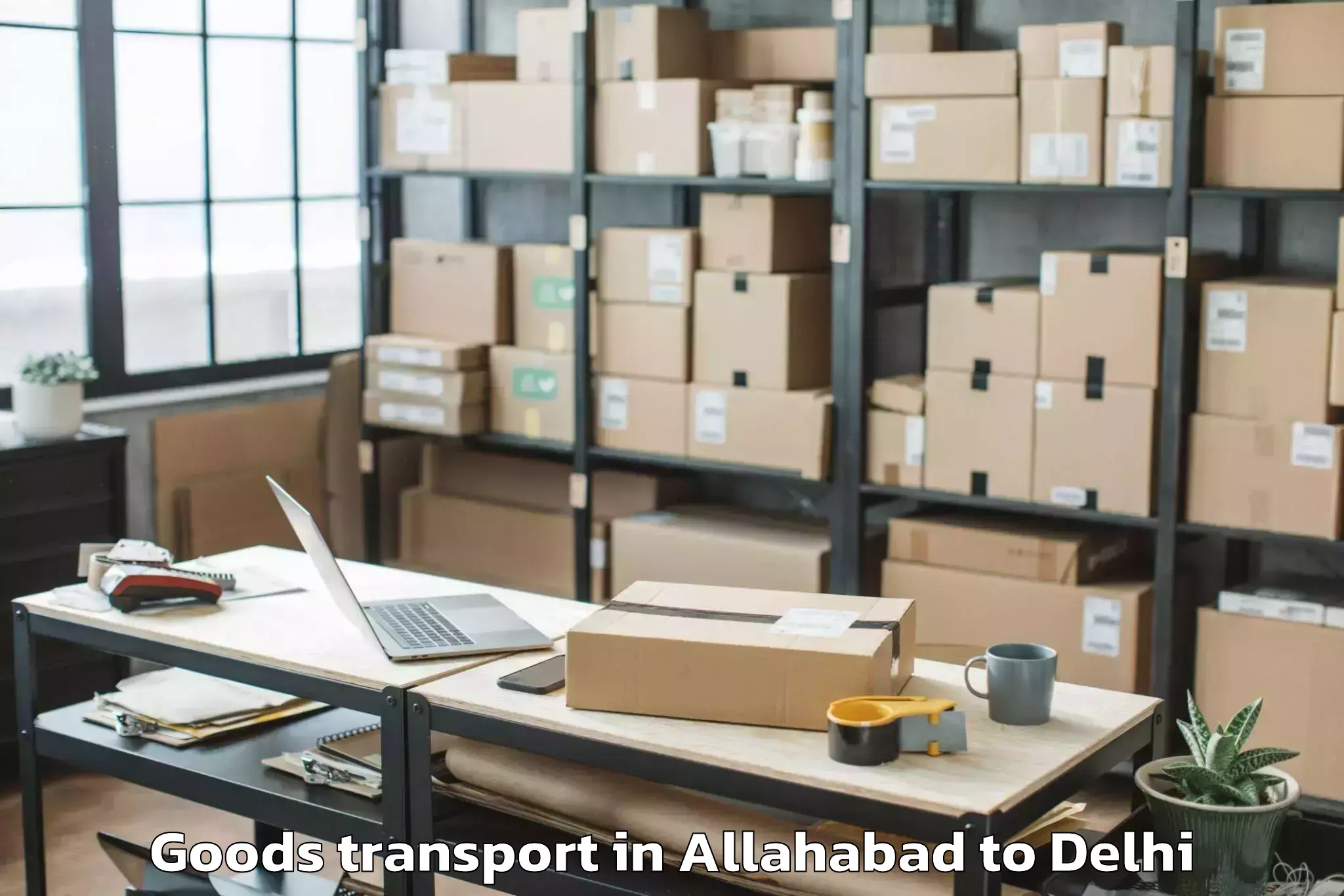 Book Allahabad to Kalkaji Goods Transport Online